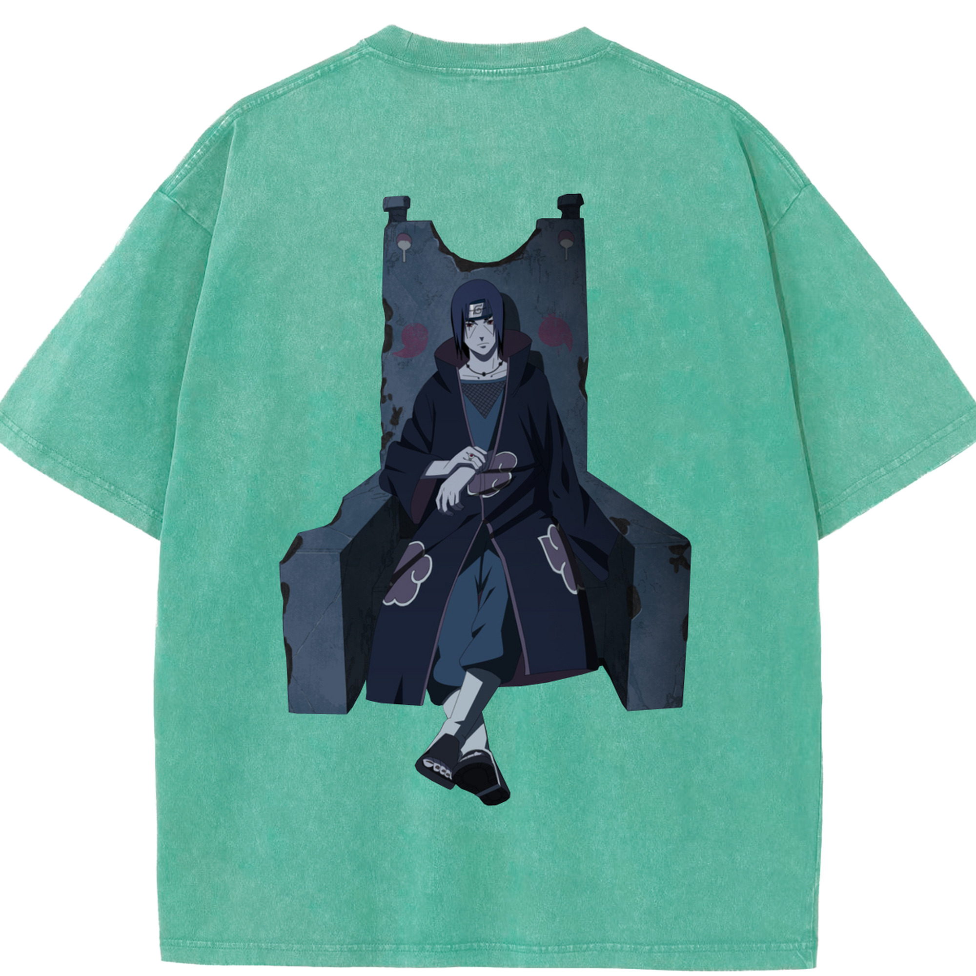 （画像用） NARUTO -ナルト- うちは イタチ Uchiha Itachi 綿100% ヴィンテージ風 半袖Tシャツ（背面プリント）